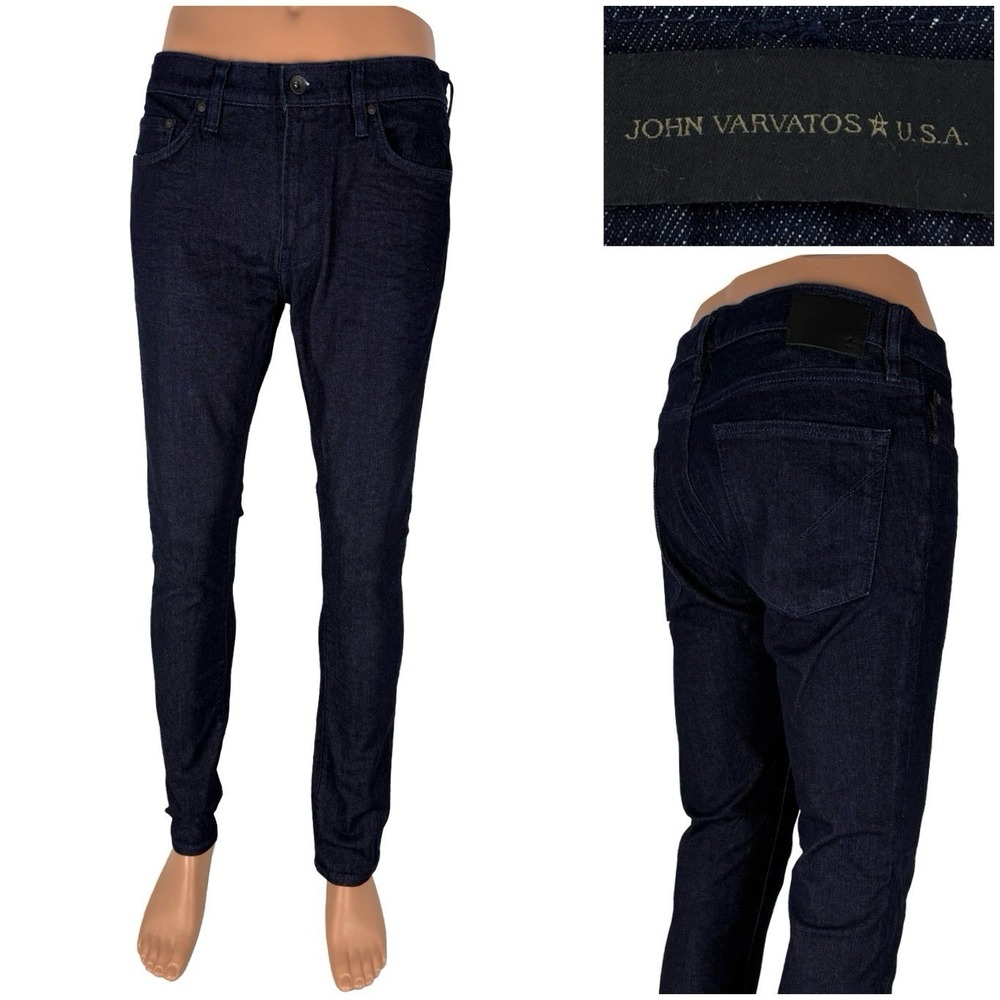 John Varvatos Wight Men 32 x 32 Jeans Skinny Denim Blue Cotton Blend Stretch EUC